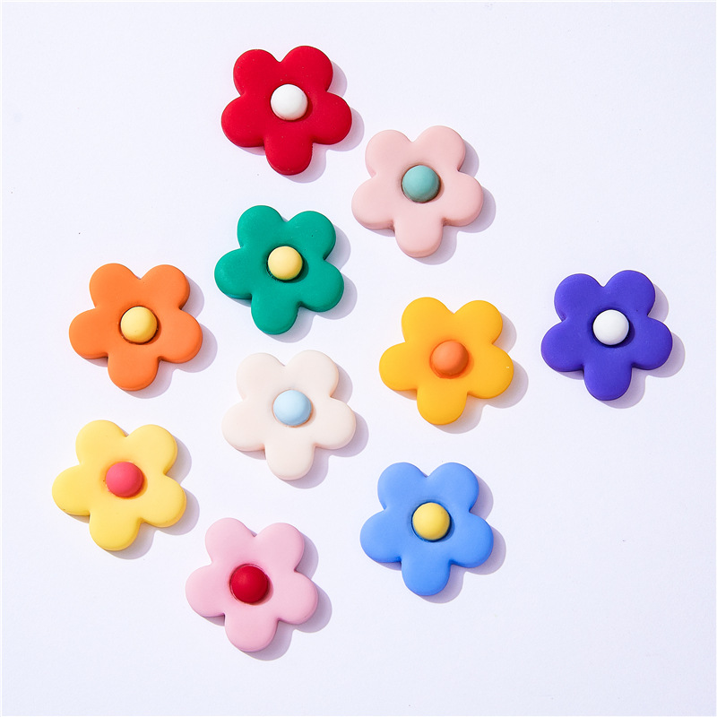 Christmas Craft Embellishment - 10 Stück Harz-Blumen-Cabochons mit flacher Rückseite,