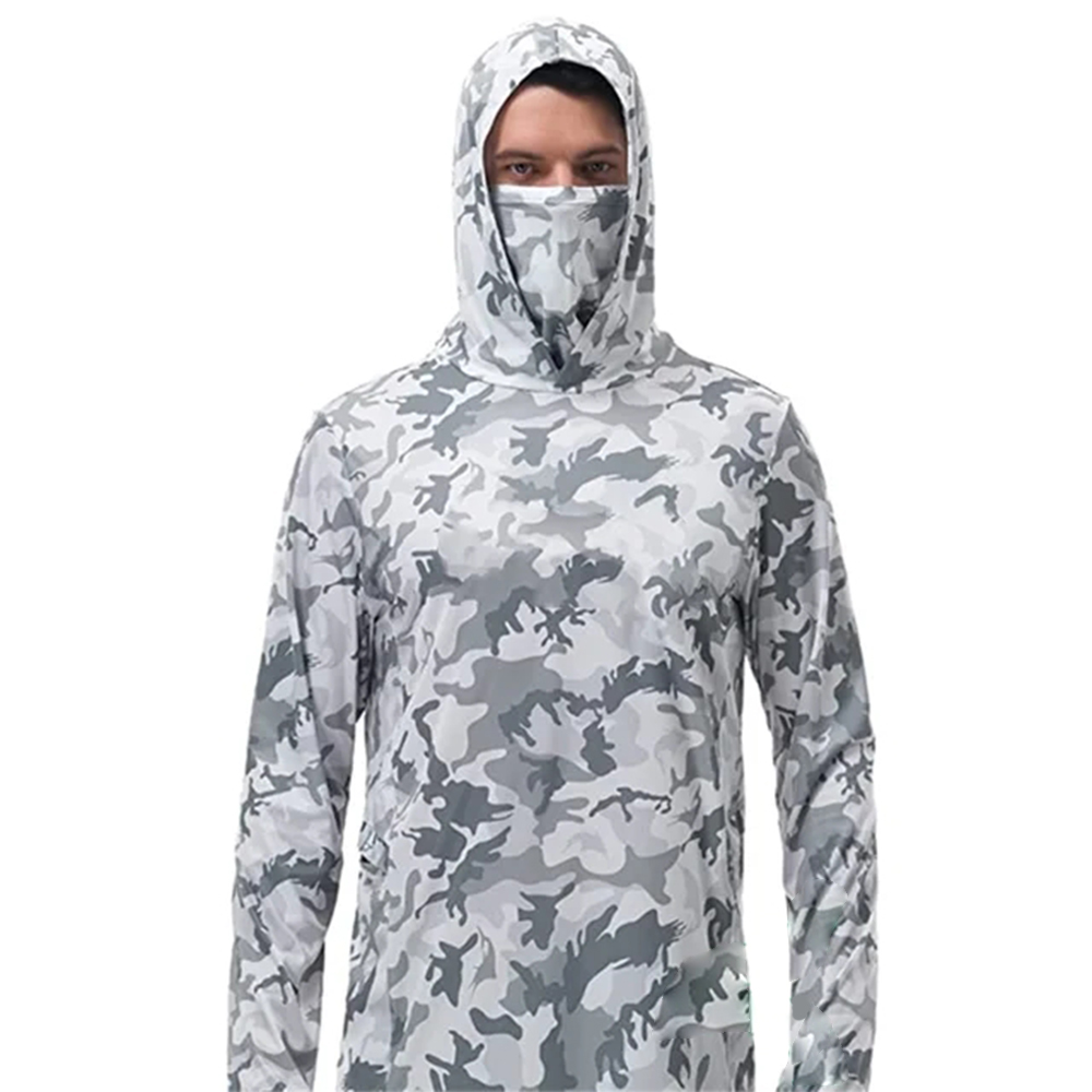 Embellish Knit - Sommer-Angelhoodies für Männer Jersey Tarnmuster Langarm-Angelhemd