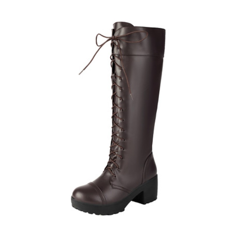 Kniehohe Damen-Kampfstiefel zu – Guipure Lace Panel Bewertung und Preis